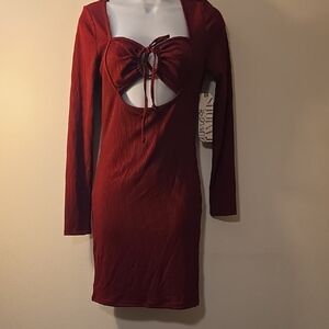 Almost Famous Red Cutout Dress